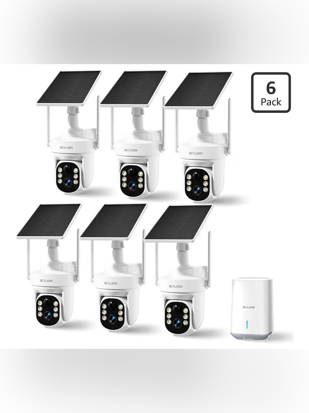 SOLIOM Solar Powered Outdoor Security Camera - White